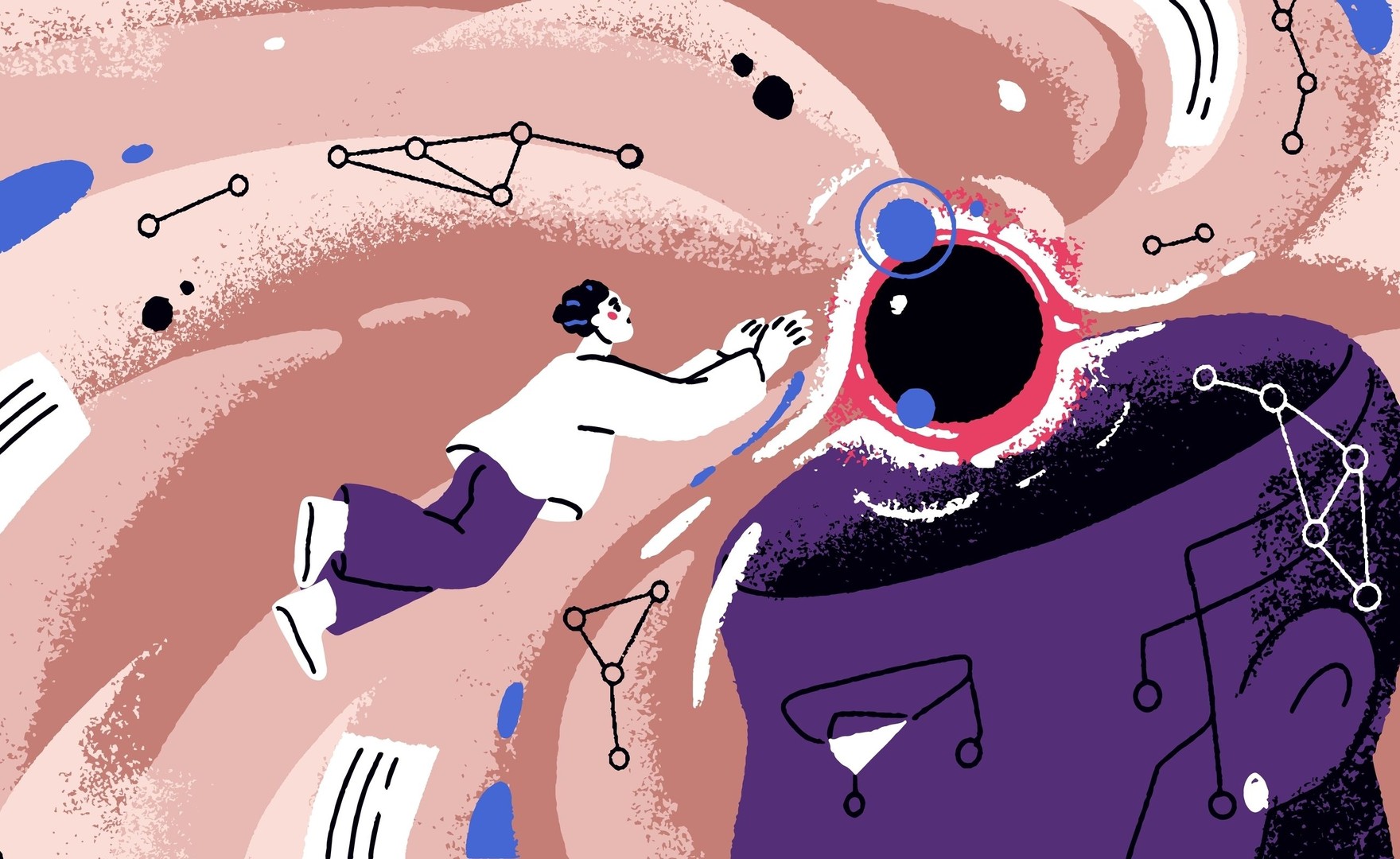 Illustration of diving into someone's mind