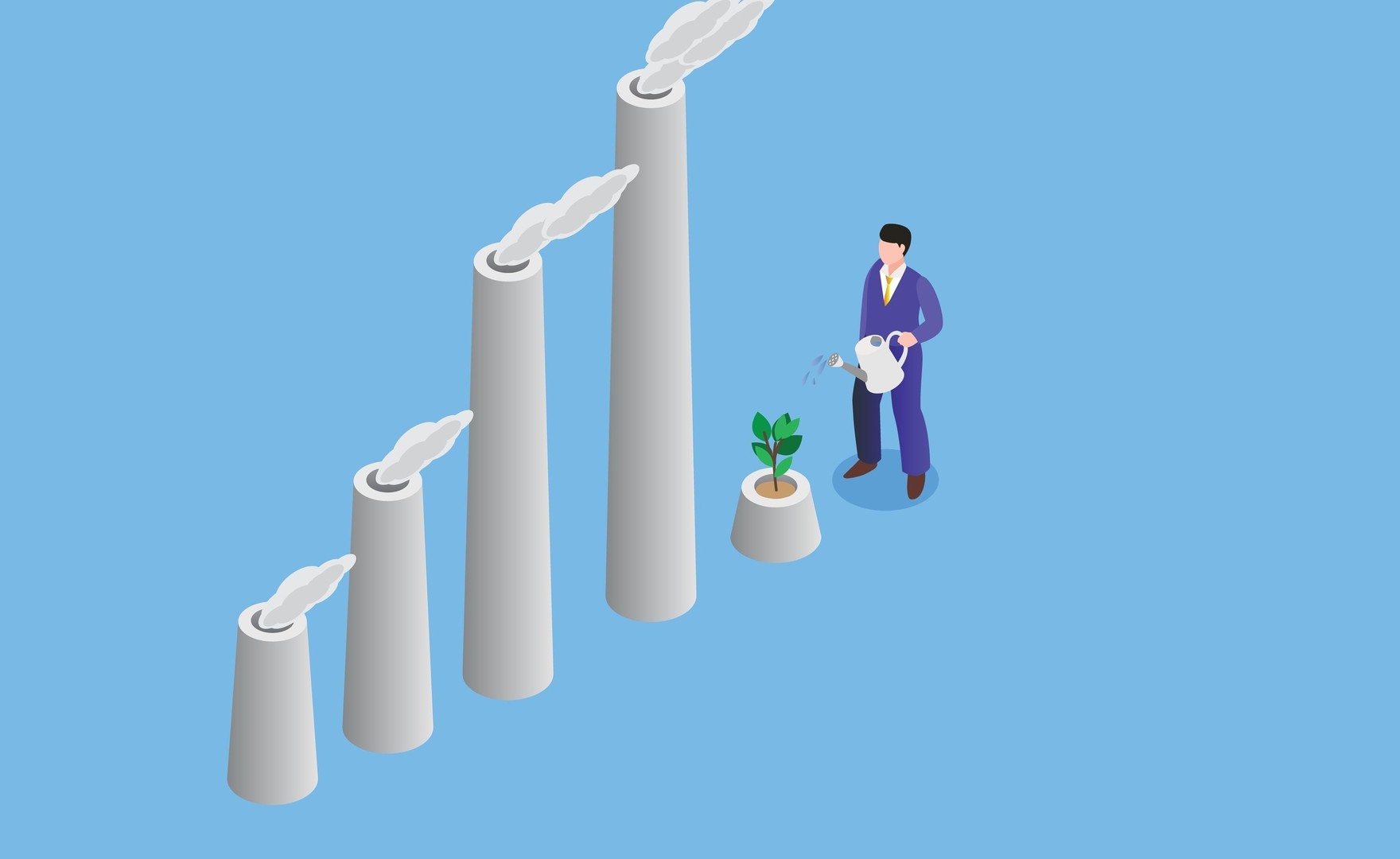 Illustrated concept of climate change and ESG policy