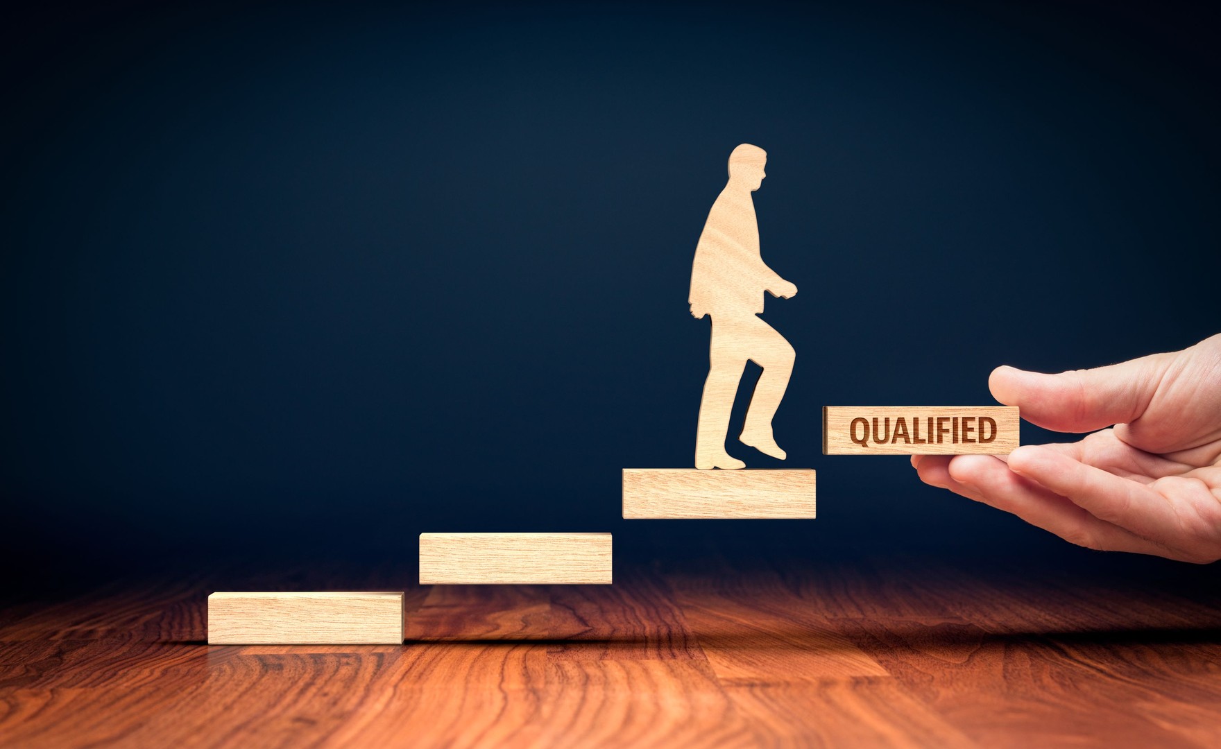 Illustration of someone taking steps towards qualification