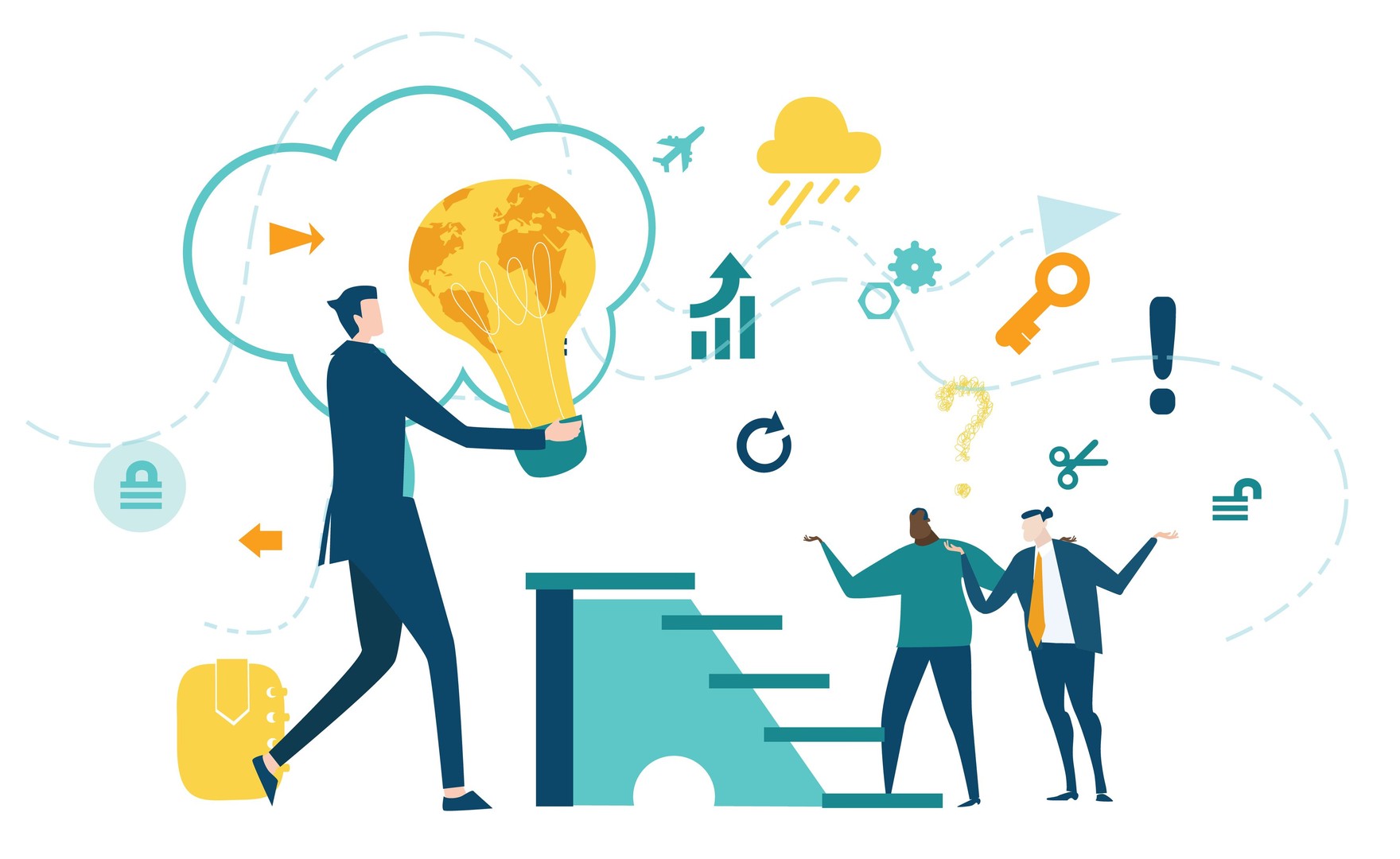 Illustration of the concept of people working together