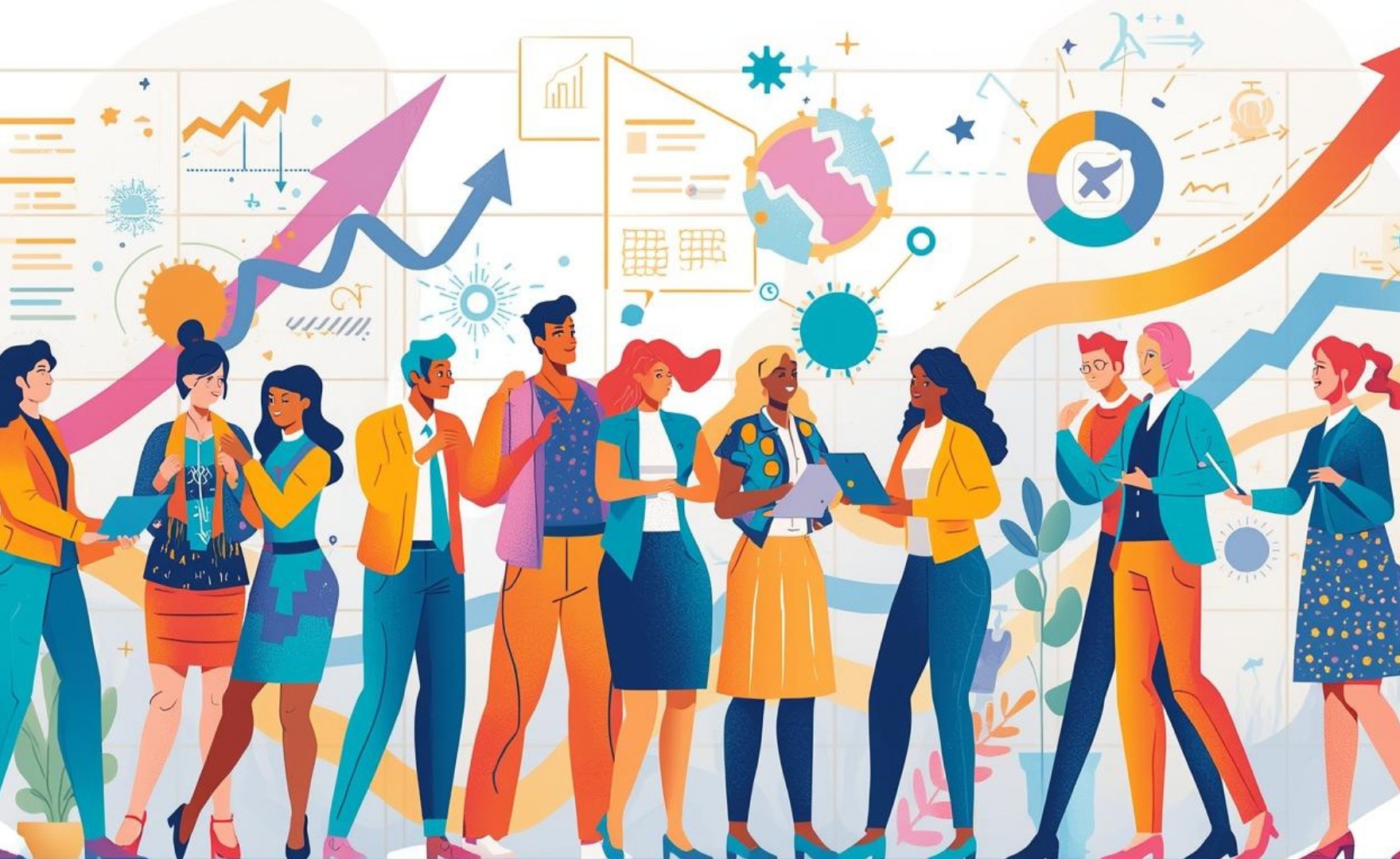 Illustration of people in a work context