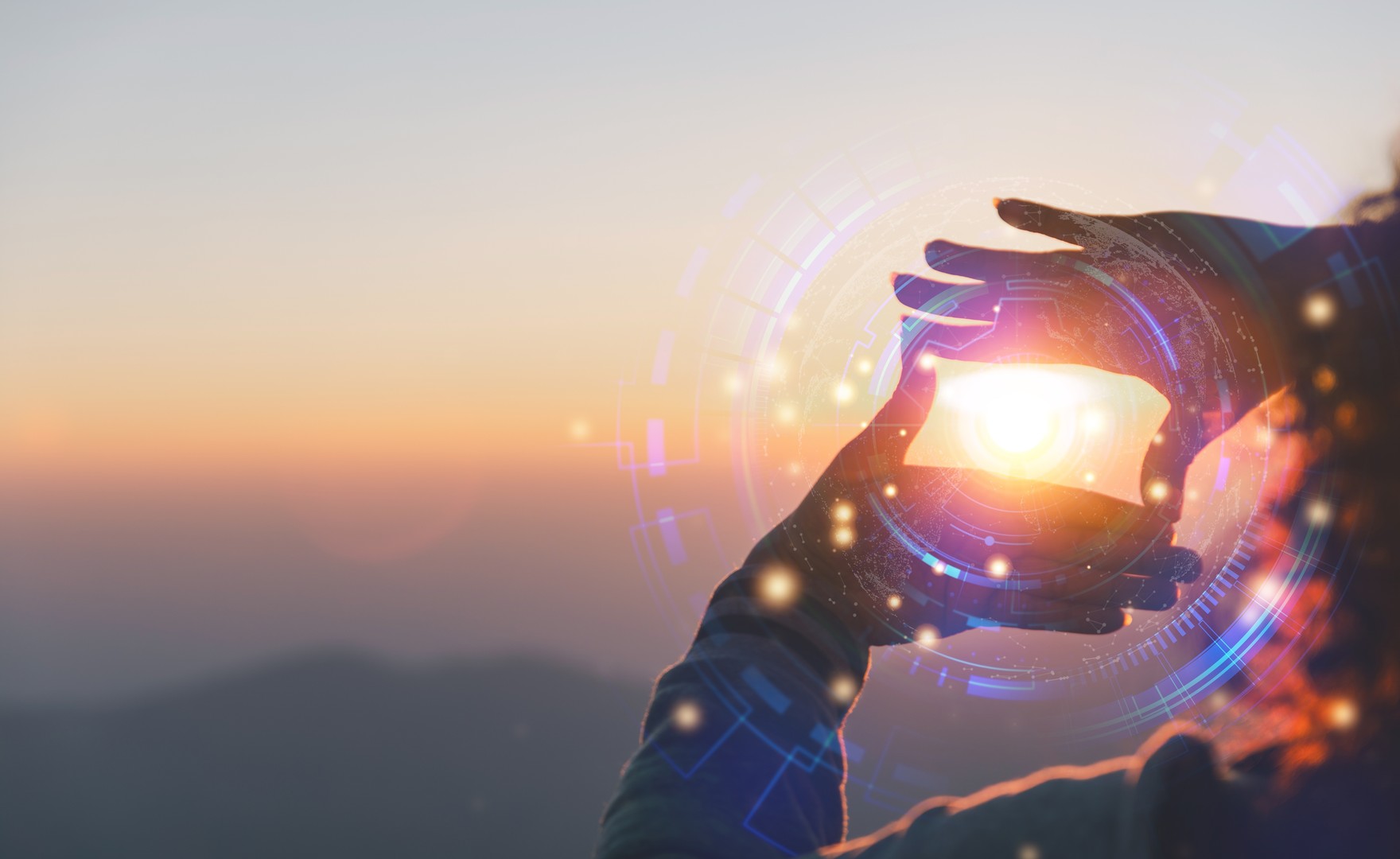 Image of person making framing gesture with hands